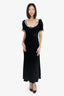 Reformation Black/White Lace Trim Velvet  Dress Size 8