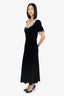 Reformation Black/White Lace Trim Velvet  Dress Size 8