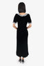 Reformation Black/White Lace Trim Velvet  Dress Size 8