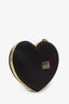 Love Moschino Black Satin Heart Shaped Box Clutch Bag