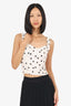 Reformation White/Black Heart Print Top Size 6