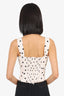 Reformation White/Black Heart Print Top Size 6