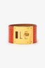 Hermes Red Crocodile Leather Gold Plated Kelly Dog Bracelet