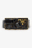 Prada Black Patent Leather Crystal Embellishment Enamel Logo Buckle Belt