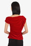 Reformation Red Velvet Ruched Cowl Neck Top Size M