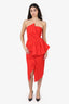 Elliatt Red Strapless Ruffle Detail 'Reception' Dress Size S