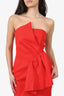Elliatt Red Strapless Ruffle Detail 'Reception' Dress Size S