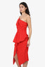 Elliatt Red Strapless Ruffle Detail 'Reception' Dress Size S