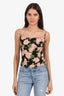 Reformation Black/Pink Strappy Floral Print Top Size 6