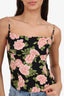 Reformation Black/Pink Strappy Floral Print Top Size 6