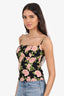 Reformation Black/Pink Strappy Floral Print Top Size 6