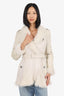 Burberry White Suede/Shearling Jacket Size 6