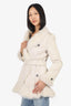 Burberry White Suede/Shearling Jacket Size 6