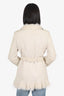 Burberry White Suede/Shearling Jacket Size 6