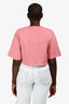 Celine Pink Crew Neck Graphic Cropped T-Shirt Size S