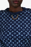 Louis Vuitton Blue Monogram Chain Detail T-Shirt Size M