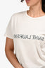 Saint Laurent White Cotton 'Reverse Logo' T-Shirt Size S
