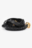 Christian Dior 2020 Black Leather CD Double Braided Buckle Belt Size 80