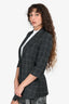 Smythe Grey Wool Checked Single Breasted Blazer Size 4