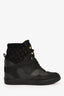 Louis Vuitton Black Leather/Suede Hightop Wedge Sneakers Size 35