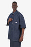 Gucci Blue Denim Oversized Short Sleeve Shirt With Web Label Size 54