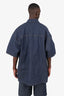 Gucci Blue Denim Oversized Short Sleeve Shirt With Web Label Size 54