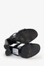 Saint Laurent Black Leather Croc Embossed Strappy Heels Size 37