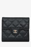 Pre-Loved Chanel™ 2016/17 Black Caviar Leather CC Fold Compact Wallet