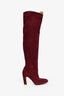 Stuart Weitzman Burgundy Suede Heeled Boots Size 5.5