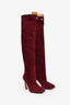 Stuart Weitzman Burgundy Suede Heeled Boots Size 5.5