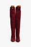 Stuart Weitzman Burgundy Suede Heeled Boots Size 5.5