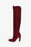 Stuart Weitzman Burgundy Suede Heeled Boots Size 5.5