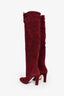 Stuart Weitzman Burgundy Suede Heeled Boots Size 5.5