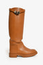 Hermes Brown Leather Kelly Riding Boots Size 37