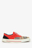 Burberry Red/Nova Check 'Skate' Low Top Shoes Size 45