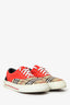 Burberry Red/Nova Check 'Skate' Low Top Shoes Size 45