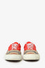 Burberry Red/Nova Check 'Skate' Low Top Shoes Size 45
