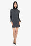 Alexander McQueen Grey Wool Ribbed Knit Turtleneck Mini Dress Size S
