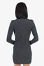 Alexander McQueen Grey Wool Ribbed Knit Turtleneck Mini Dress Size S
