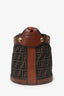 Fendi Brown Leather/Canvas Zucca Palazzo Bucket Bag