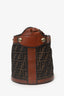Fendi Brown Leather/Canvas Zucca Palazzo Bucket Bag
