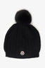 Moncler Black Knit/Faux Fur Bobble Hat