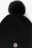 Moncler Black Knit/Faux Fur Bobble Hat