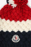 Moncler Red/White Wool Knit Bobble Hat