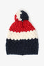 Moncler Red/White Wool Knit Bobble Hat