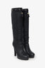 Gucci Black Leather Knee High Tassel Detail Boots Size 37.5