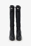 Gucci Black Leather Knee High Tassel Detail Boots Size 37.5