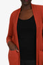 Maje Burnt Orange Cotton Ribbed Long Sleeve Long Cardigan Size 1