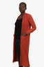 Maje Burnt Orange Cotton Ribbed Long Sleeve Long Cardigan Size 1