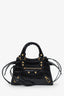 Balenciaga Black Croc Embossed Leather Mini Neo Classic Bag